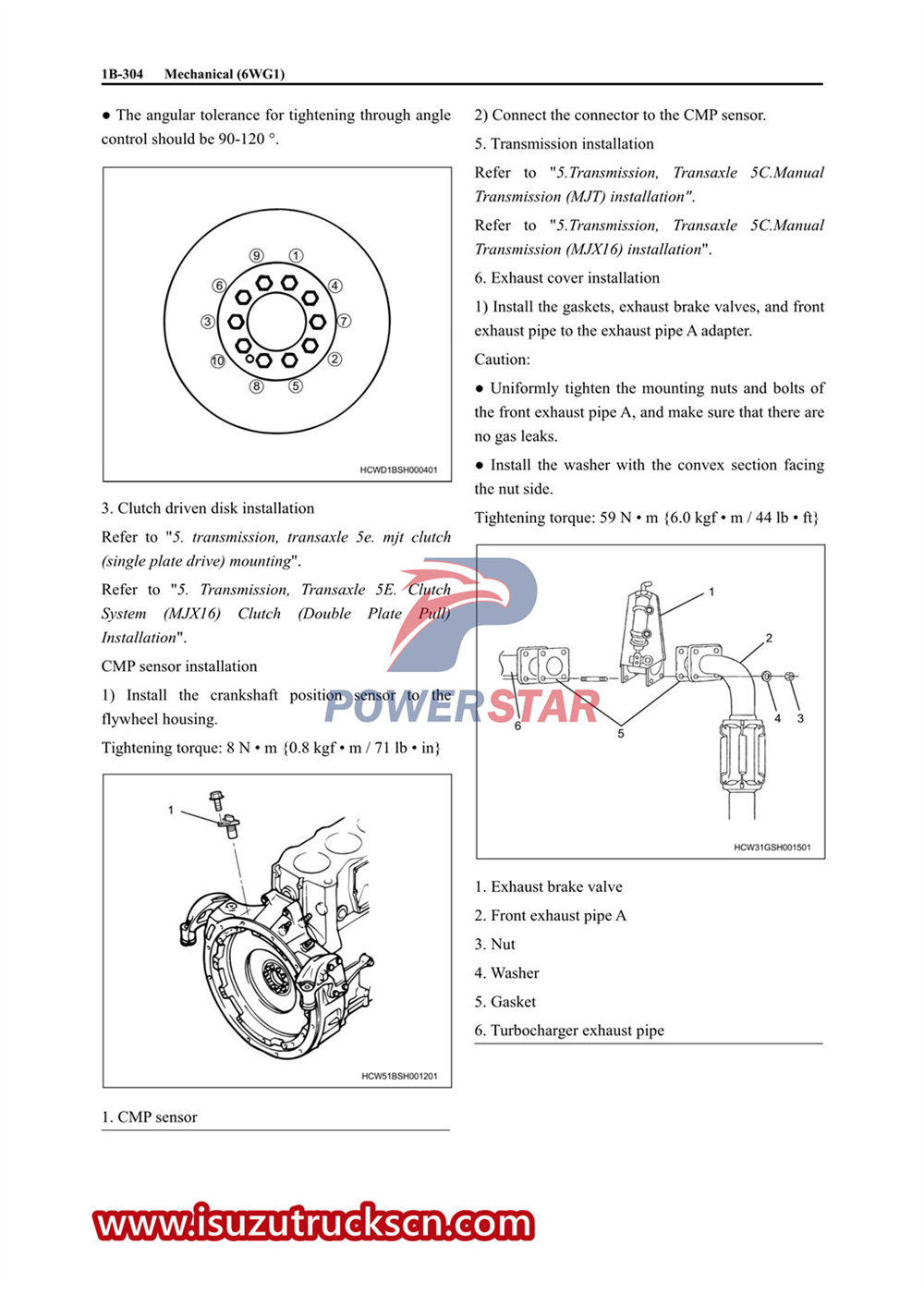 Isuzu 6WG1 engine service manual