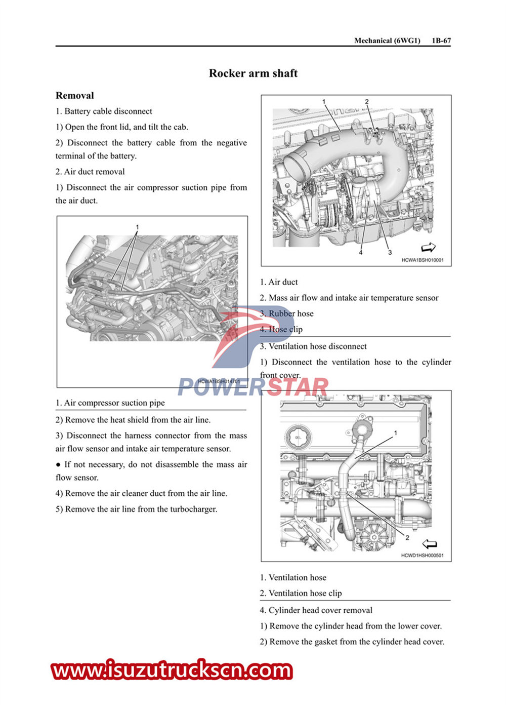 Isuzu 6WG1 engine service manual