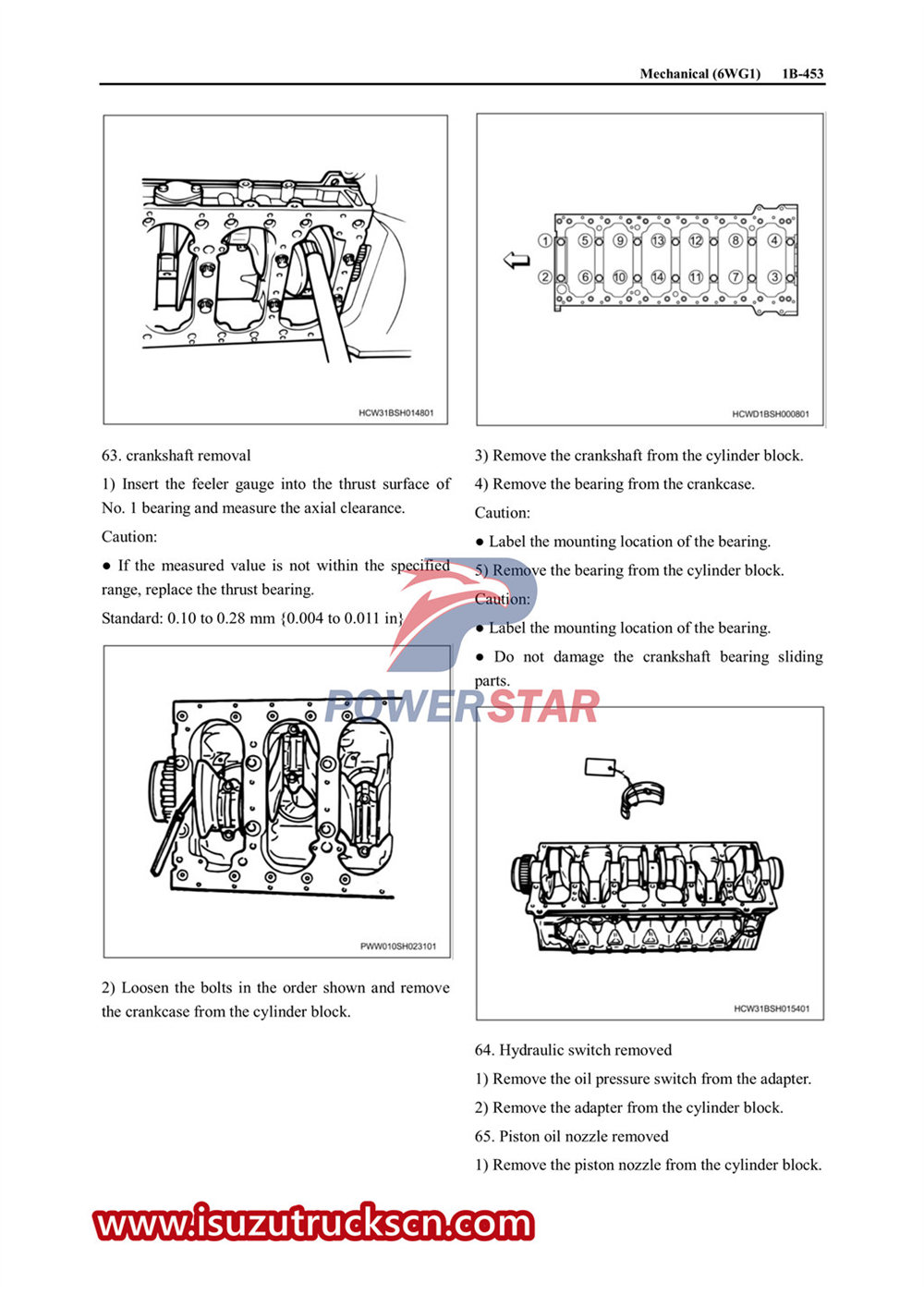 Isuzu 6WG1 engine service manual