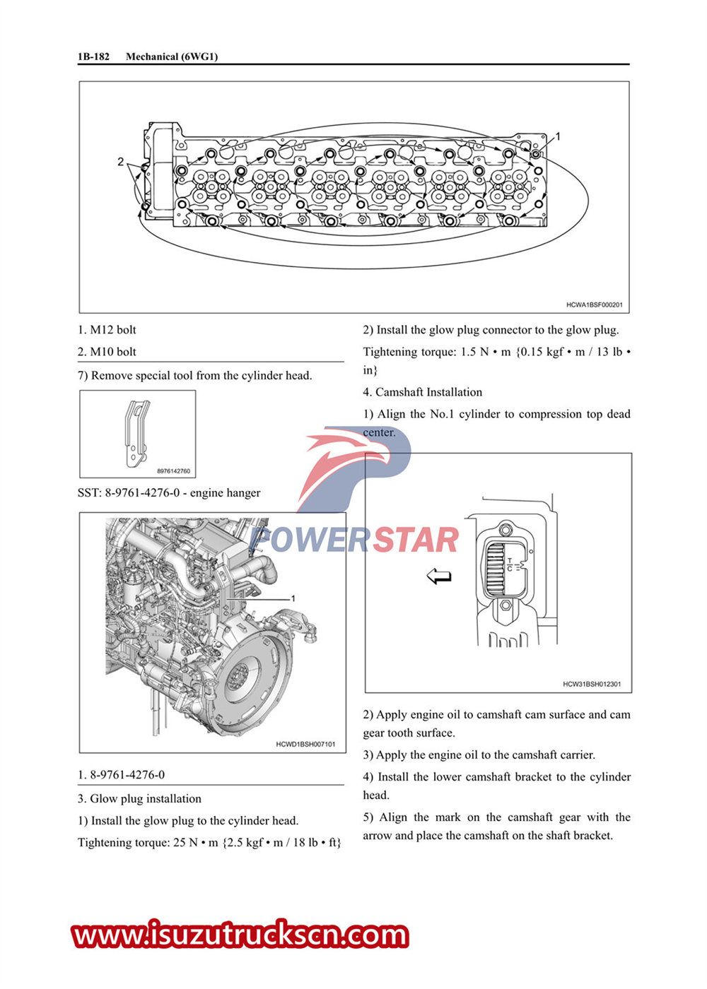 Isuzu 6WG1 engine service manual