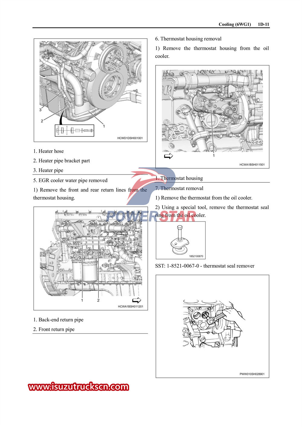 Isuzu 6WG1 engine cooling and ZF transmission service manual