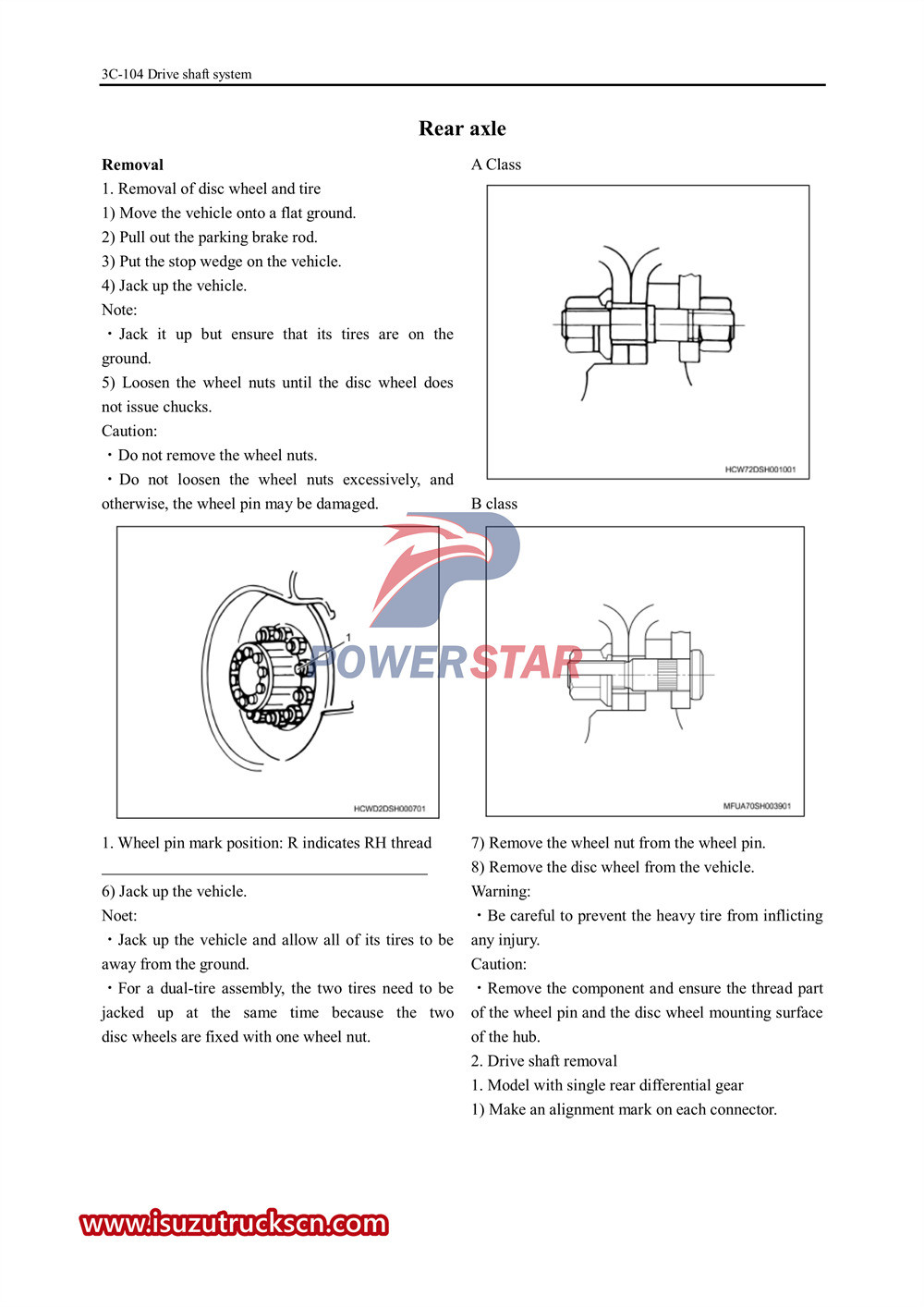 Isuzu vc61 series axle service manual