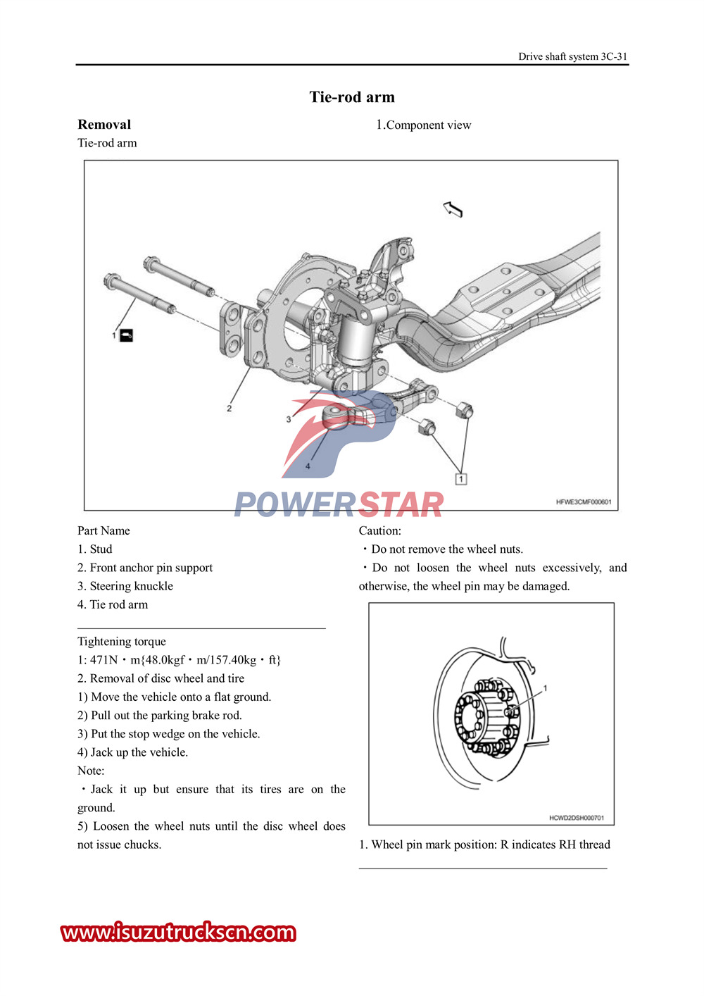 Isuzu vc61 series axle service manual