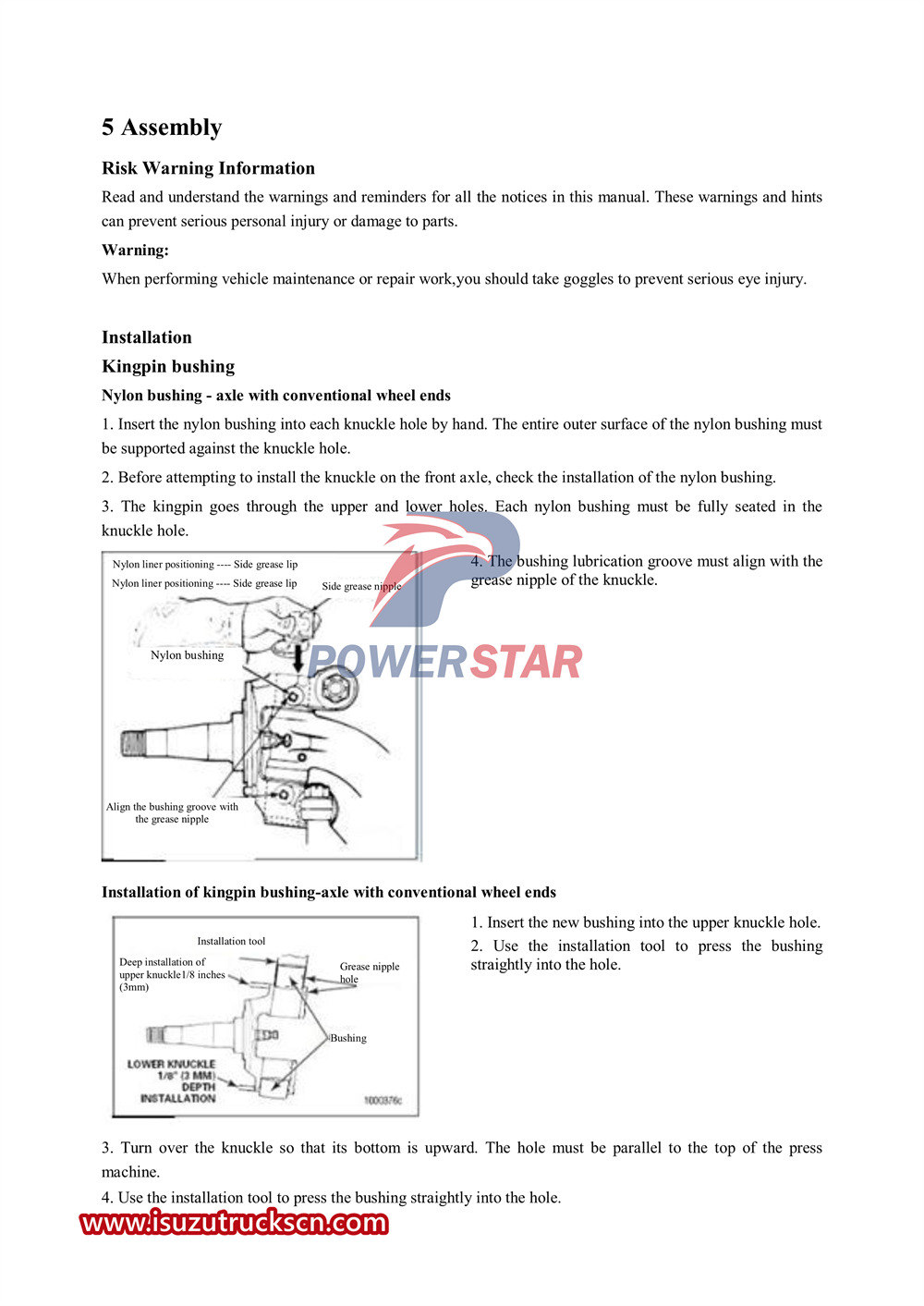 Isuzu vc61 series axle service manual