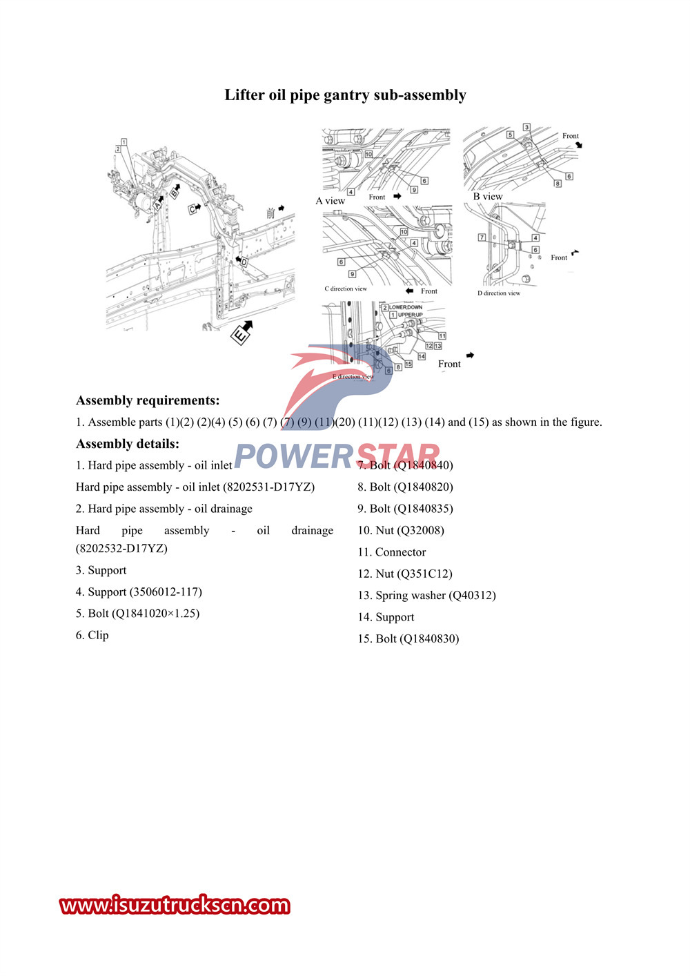 Isuzu VC61 series chassis service manual