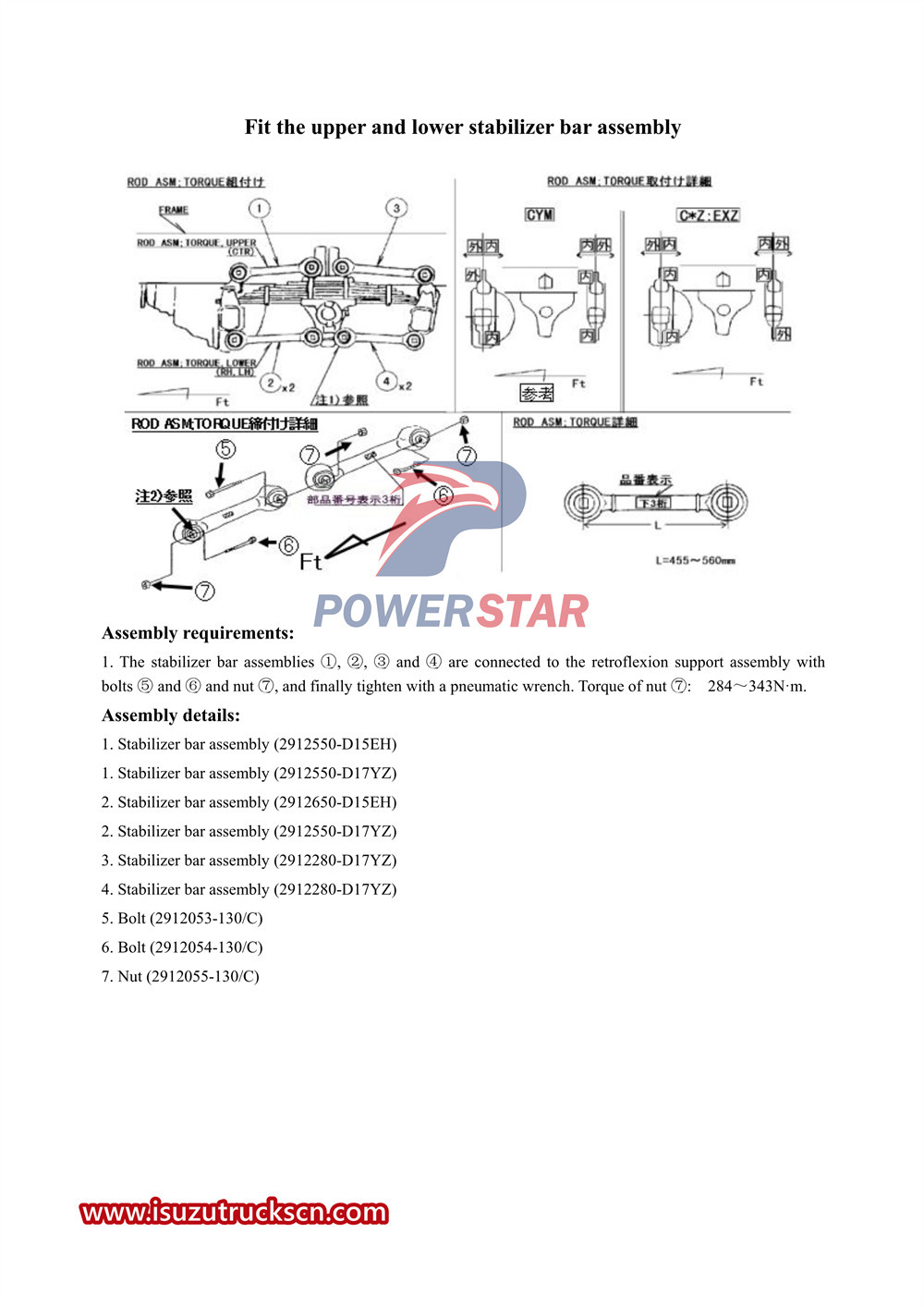 Isuzu VC61 series chassis service manual