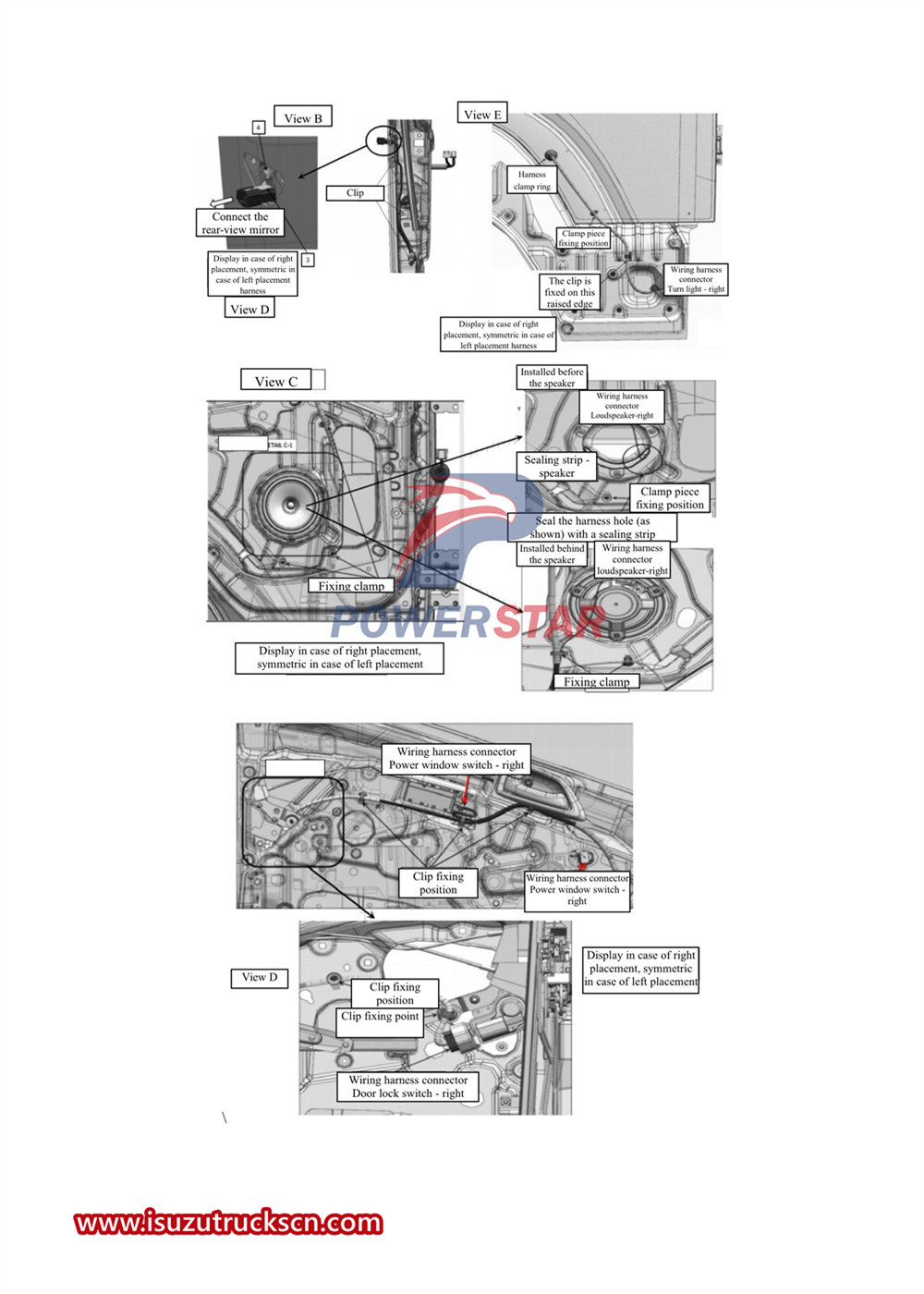 Isuzu VC61 series interior trim