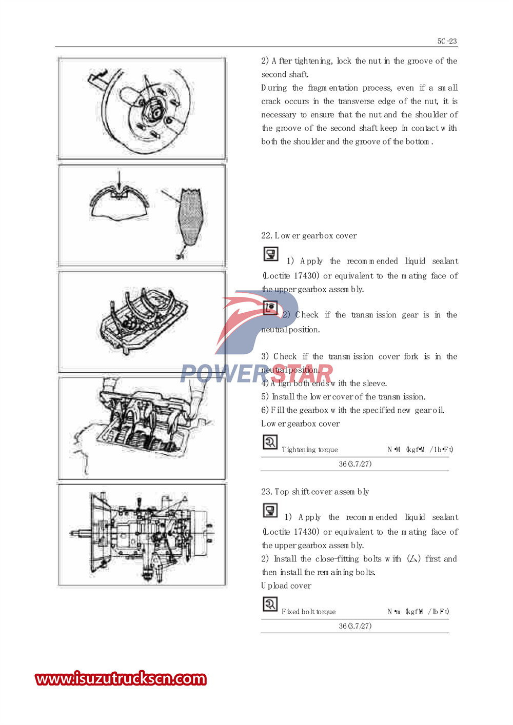 Isuzu 700P series special truck service manual