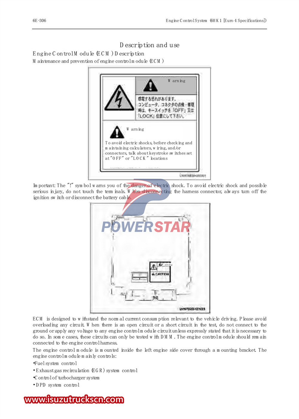 Isuzu F-series special truck service manual