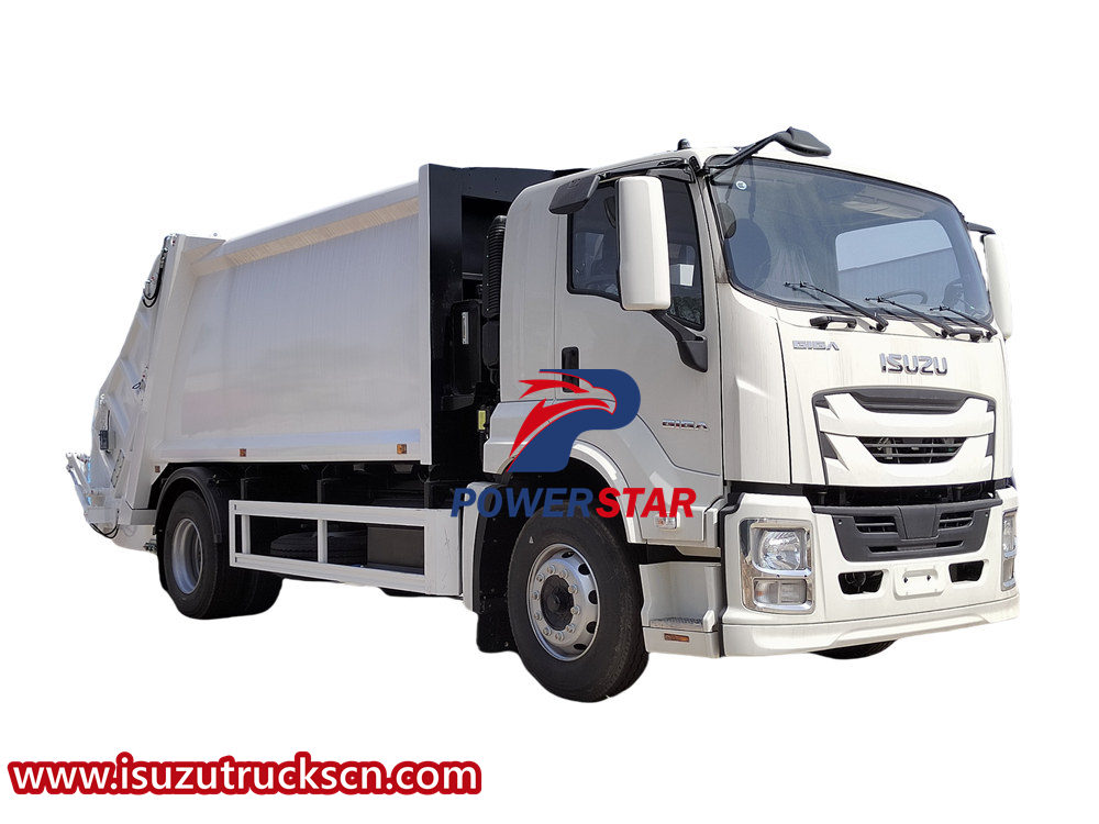 Isuzu rear loader compactor truck