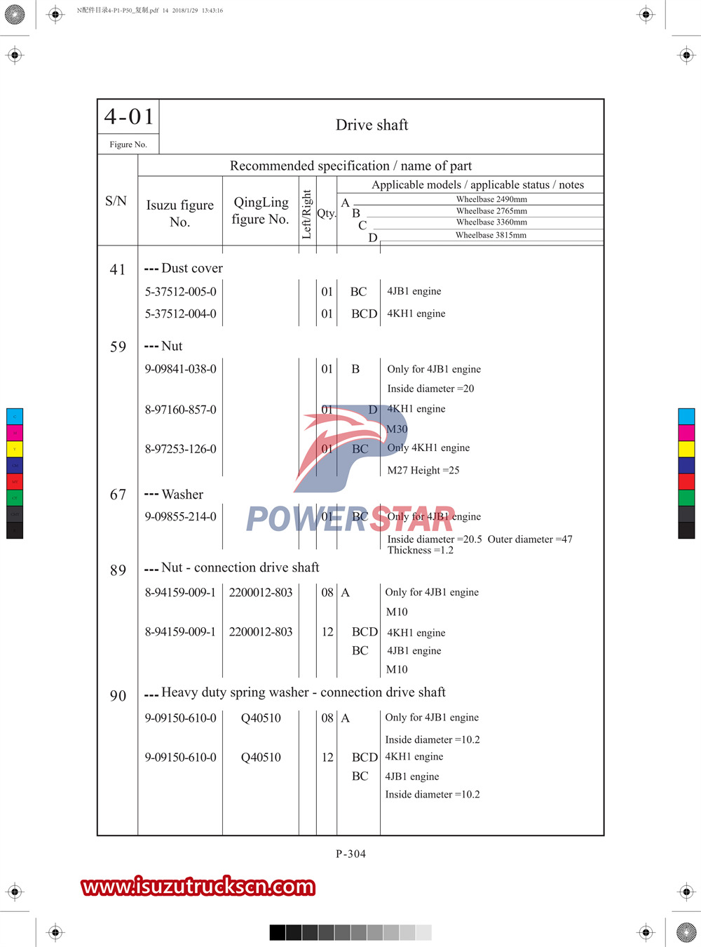 Isuzu N-series commercial parts catalog1