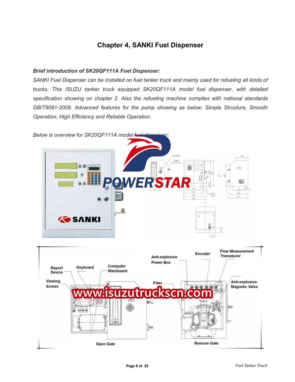 Isuzu ELF 3CBM fuel tanker truck user's manual