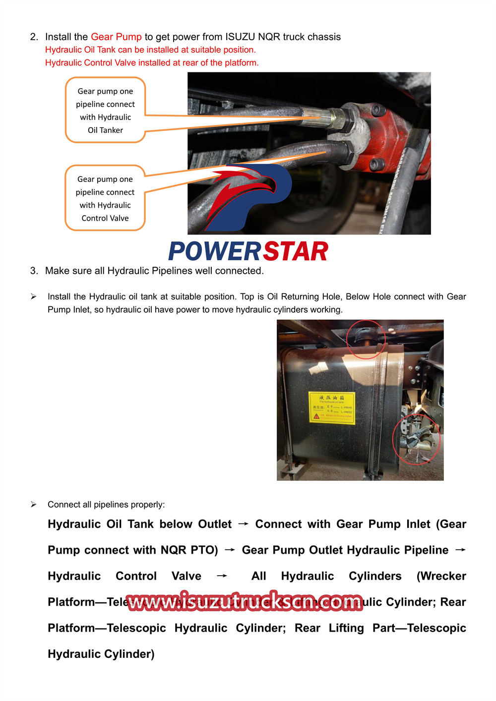 Isuzu FVR Slide Wrecker Kit Installation Guidance