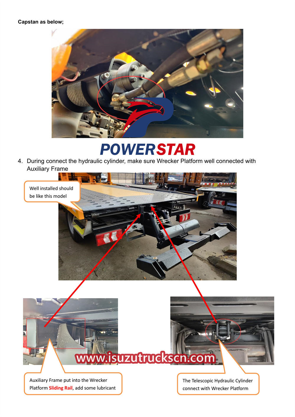 Isuzu FVR Slide Wrecker Kit Installation Guidance