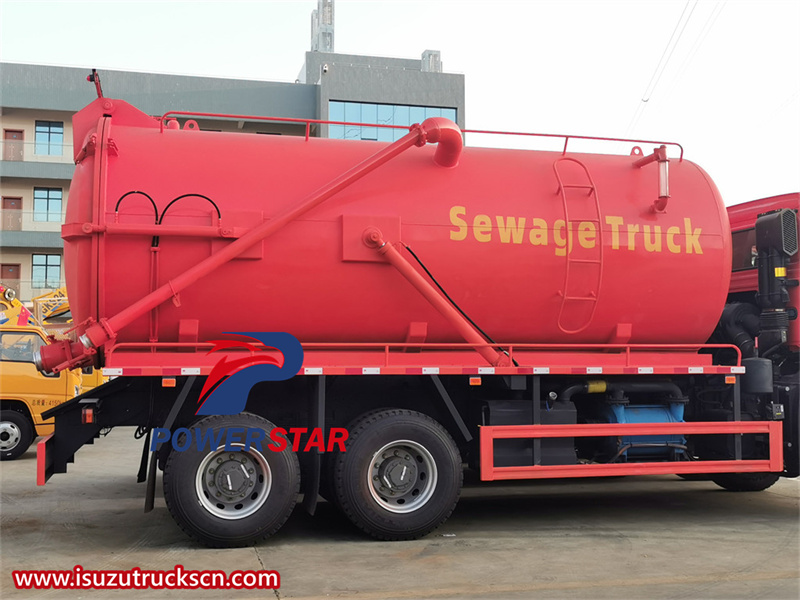 Isuzu GIGA septic suction truck tank side view