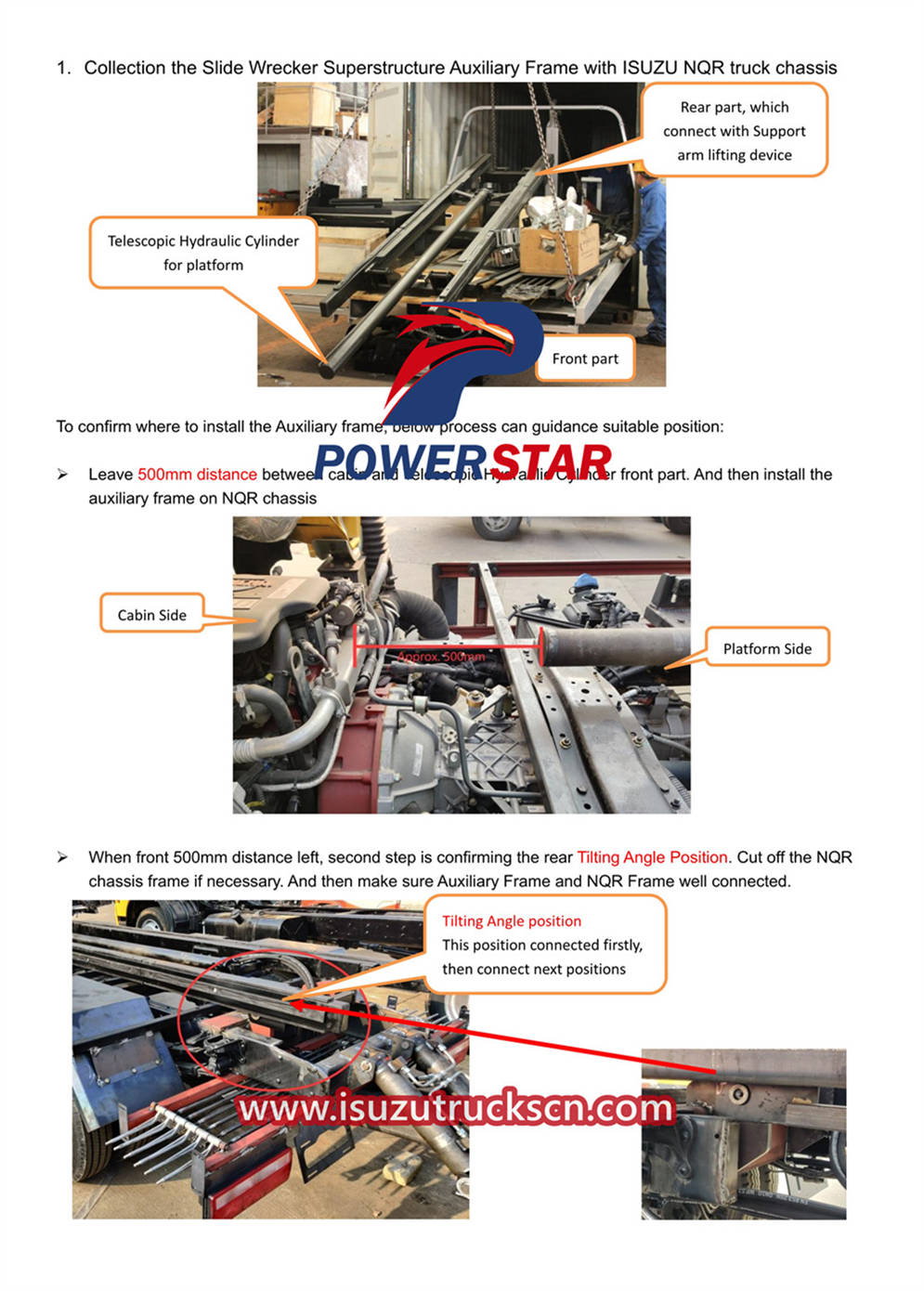 Isuzu FVR Slide Wrecker Kit Installation Guidance