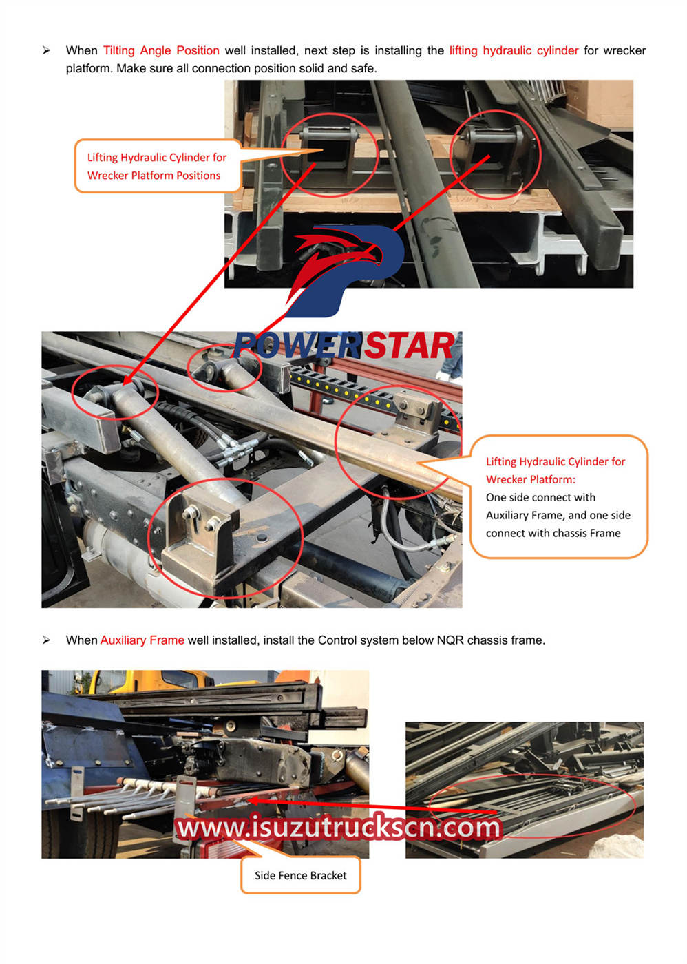 Isuzu FVR Slide Wrecker Kit Installation Guidance