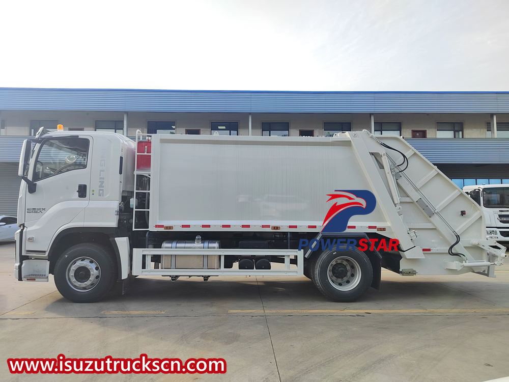 Isuzu rear loader garbage truck