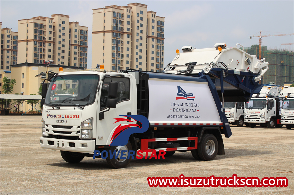 Isuzu NPR 6cbm refuse compactor truck to Ethiopia