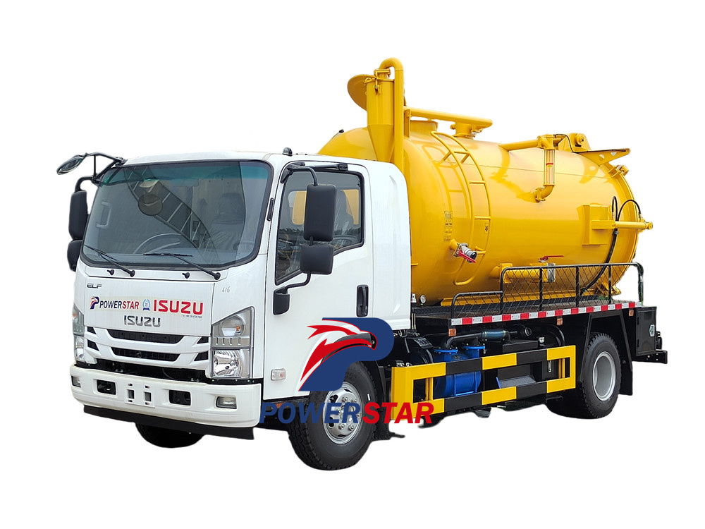 Isuzu septic tanker truck with the MORO PM70A pump