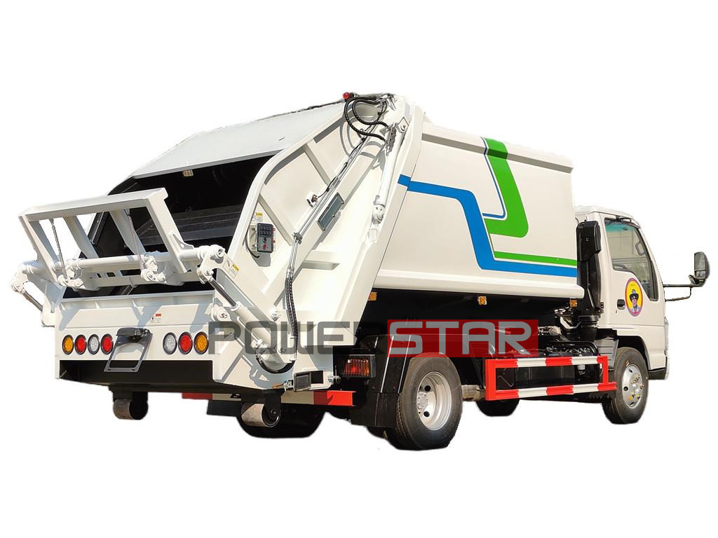 Isuzu hook loader garbage compactor truck