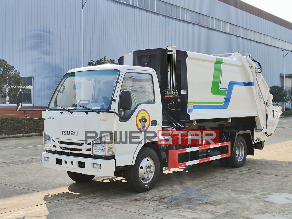 Isuzu hook loader truck with compactor body