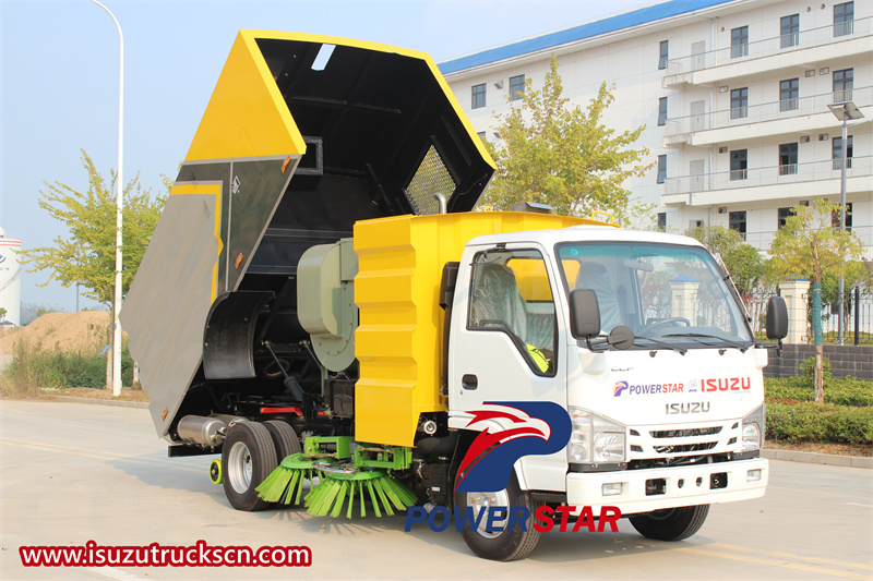 Isuzu NPR 100P vacuum sweeper with brush