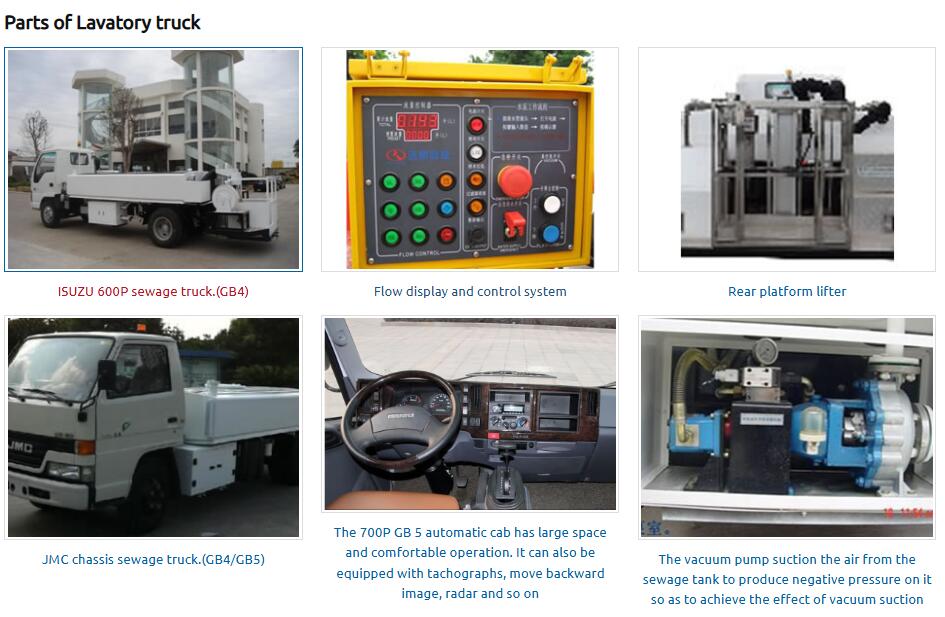 Isuzu Aircraft Lavatory service Truck parts