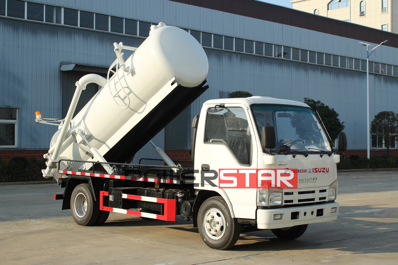 Isuzu Euro 4 4JB1CN 98HP septic pumper trucks in stock