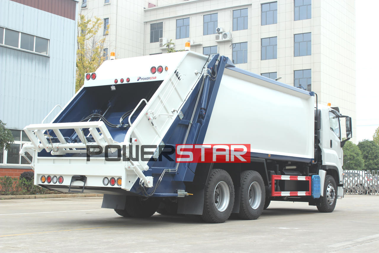 Philippines Isuzu giga/NPR Compressed Garbage Compactor Truck ready for shipment to manila