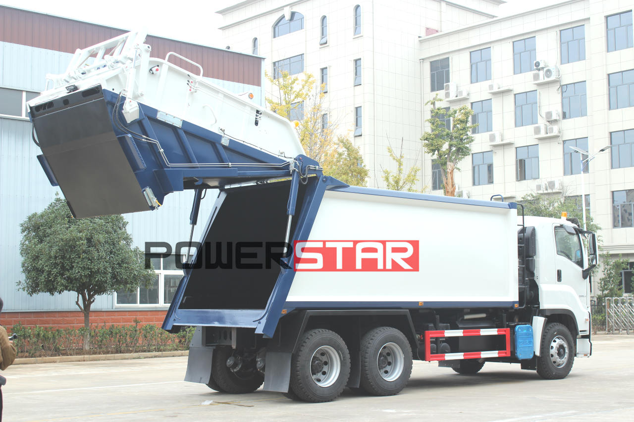 Philippines Isuzu giga/NPR Compressed Garbage Compactor Truck ready for shipment to manila