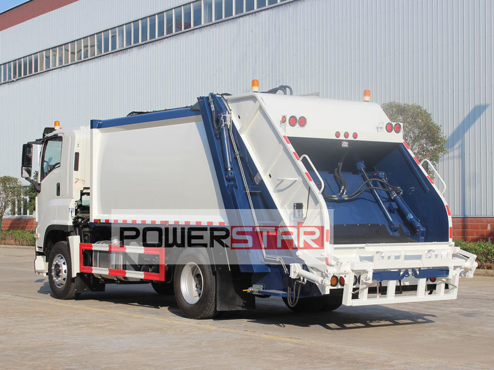 Isuzu trash compactor truck