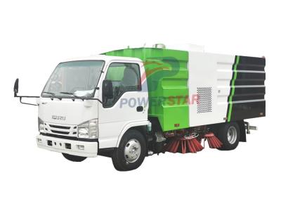 Isuzu Street sweeper combines water and brooms