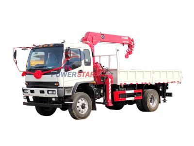 4x4 Off-road FVR Isuzu Truck Mounted 8ton UNIC Stiff Boom Crane