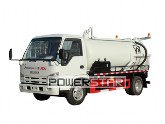 Isuzu 3 cbm pressure vacuum suction truck