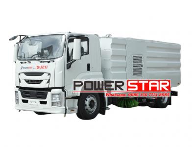 Isuzu 10,000 liters truck mounted vacuum road sweeper